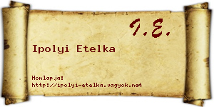 Ipolyi Etelka névjegykártya